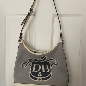 NWOT Vintage Dooney & Bourke Blue Tweed Monogram Handbag